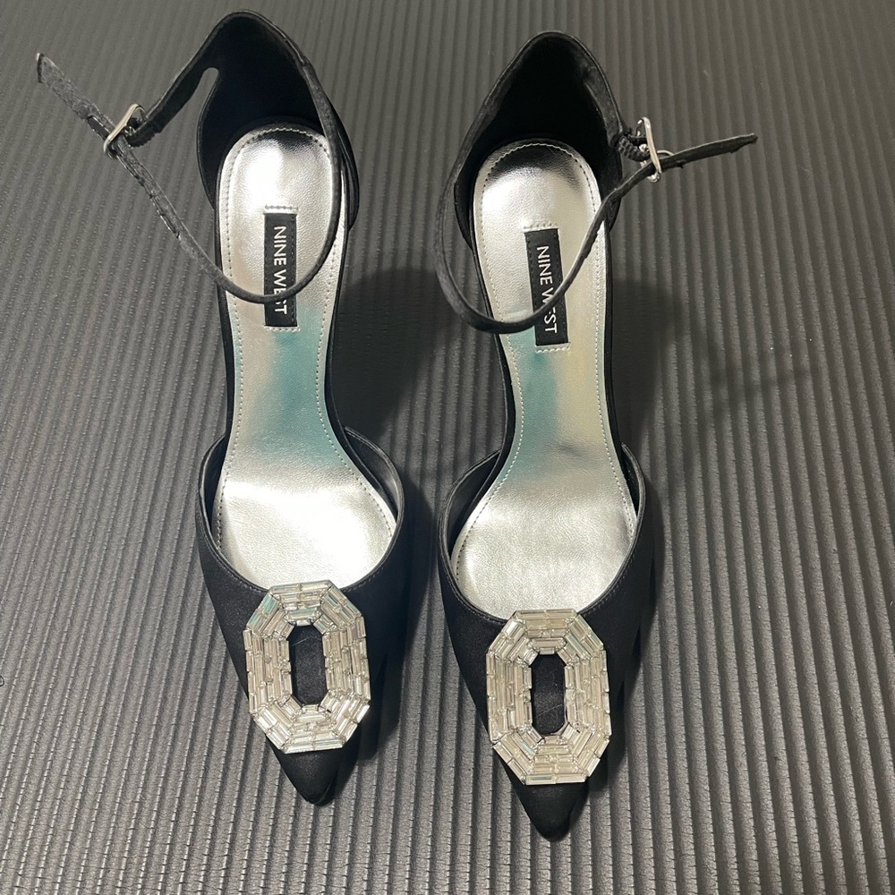 Nine West Black Heels with Embellished Strap